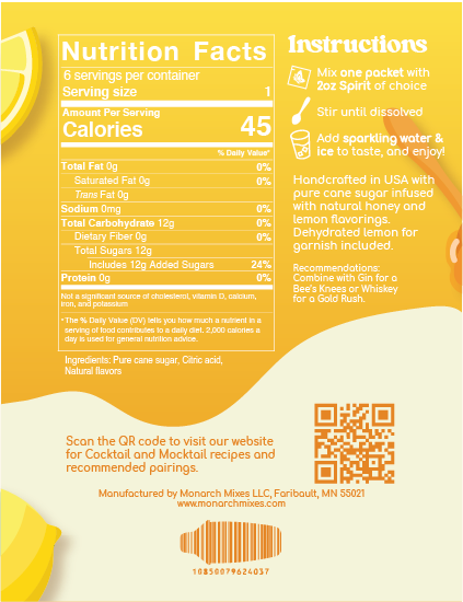 Honey Lemon Instant Cocktail & Mocktail Mixer - 6-pack