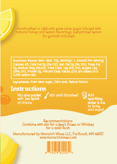 Honey Lemon Instant Cocktail & Mocktail Mixer - single serving